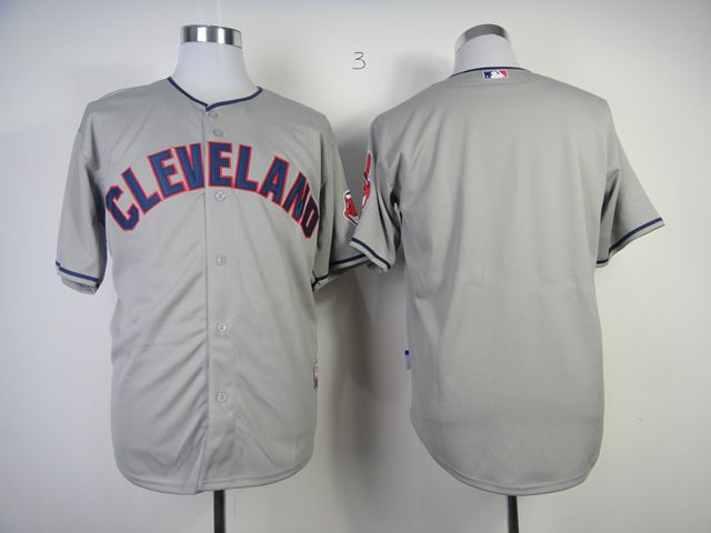 Men Cleveland Indians Blank Grey MLB Jerseys